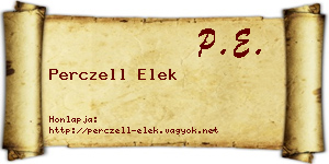 Perczell Elek névjegykártya